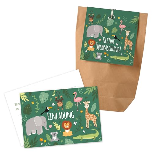 12x "Dschungel / Zoo" Einladungskarten + Partytüten - Set / Dschungel Party Einladungskarten Dschungel Kindergeburtstag Partytüten Kindergeburtstag Dschungel Partytüten Kindergeburtstag Zooparty 12x "Dschungel / Zoo" Einladungskarten + Partytüten - Set / Dschungel Party Einladungskarten Dschungel Kindergeburtstag Partytüten Kindergeburtstag Dschungel Partytüten Kindergeburtstag Zooparty von Ideenverlag HAMBURG