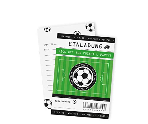 12x "Fußball" Einladungskarten zum Kindergeburtstag / Fußball Party Einladungskarten Fußball Kindergeburtstag Einladung Kindergeburtstag Fußball Einladung Kindergeburtstag Junge Einladungen Fußball von Ideenverlag HAMBURG