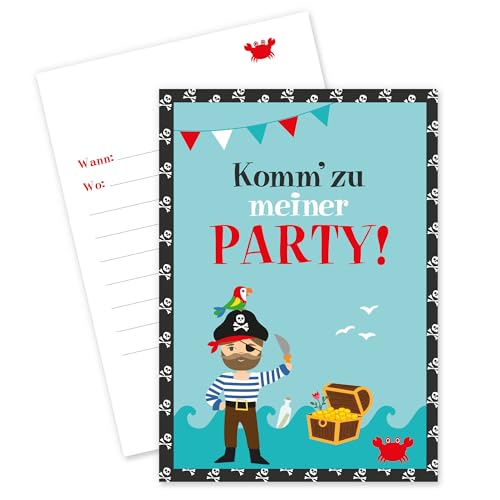 12x "Piraten" Einladungskarten zum Kindergeburtstag / Piraten Party Einladungskarten Piraten Kindergeburtstag Einladung Kindergeburtstag Piraten Einladung Kindergeburtstag Junge Einladungen Piraten von Ideenverlag HAMBURG