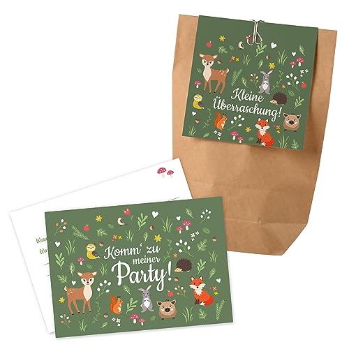 12x "Waldtiere" Einladungskarten + Partytüten - Set / Waldtiere Party Einladungskarten Waldtiere Kindergeburtstag Partytüten Kindergeburtstag Waldtiere Partytüten Kindergeburtstag Einladungen Wald 12x "Waldtiere" Einladungskarten + Partytüten - Set / Waldtiere Party Einladungskarten Waldtiere Kindergeburtstag Partytüten Kindergeburtstag Waldtiere Partytüten Kindergeburtstag Einladungen Wald von Ideenverlag HAMBURG
