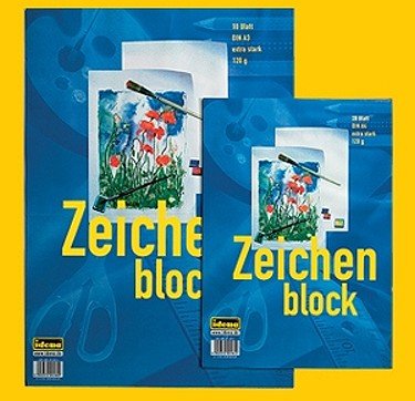 10 Zeichenblöcke / 10 Blatt je Block / Malblock DIN A3 / 120g/m² von Idena