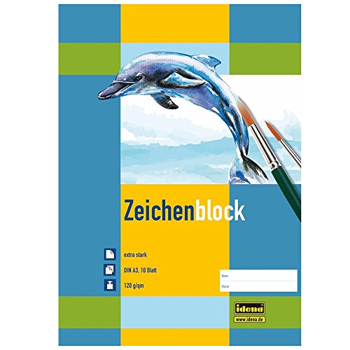 10 Zeichenblöcke / 10 Blatt je Block / Malblock DIN A3 / 120g/m² von Idena