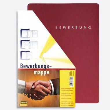 Bewerbungsmappe mit Klemmschiene/Farbe: bourdeaux von Idena