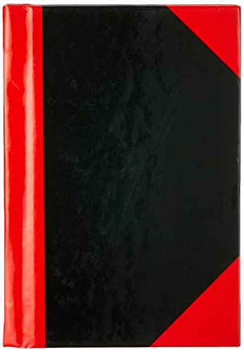 Idena 10098 - Kladde DIN A7, 96 Blatt, 70 g/m², kariert, fester Einband, rot/schwarz, 1 Stück von Idena