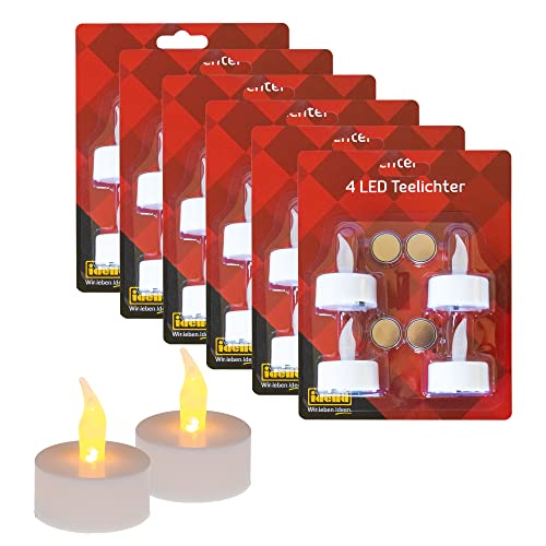 Idena 10124218 - LED Teelichter Set, 24 Stück, elektrische Kerzen mit flackerndem Licht, inklusive Batterien, Deko für Hochzeit, Party, Weihnachten, Ostern, als Stimmungslicht Idena 10124218 - LED Teelichter Set, 24 Stück, elektrische Kerzen mit flackerndem Licht, inklusive Batterien, Deko für Hochzeit, Party, Weihnachten, Ostern, als Stimmungslicht von Idena