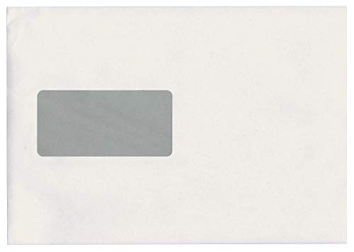 Idena 10228 - Versandtaschen DIN C5, 500 Stück selbstklebend, Briefumschläge mit Fenster, aus 90 g/m² FSC-Mix Papier in Weiß von Idena