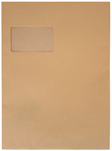 Idena 10239 - Versandtasche DIN C4, 90 g/m², selbstklebend, mit Fenster natron-braun, 250 Stück Idena 10239 - Versandtasche DIN C4, 90 g/m², selbstklebend, mit Fenster natron-braun, 250 Stück von Idena