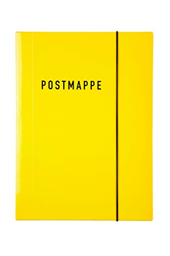 Idena 10372 - Postmappe DIN A4, Glanzkarton mit Gummizug, gelb, 1 Stück von Idena