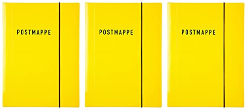Idena 10372 - Postmappe DIN A4, Glanzkarton mit Gummizug, gelb, 3 Stück Idena 10372 - Postmappe DIN A4, Glanzkarton mit Gummizug, gelb, 3 Stück von Idena