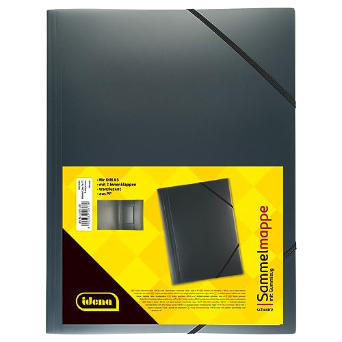 Idena 10373 - Sammelmappe mit Gummizug für DIN A3, aus Polypropylen, transluzent schwarz, 1 Stück Idena 10373 - Sammelmappe mit Gummizug für DIN A3, aus Polypropylen, transluzent schwarz, 1 Stück von Idena