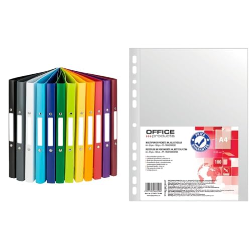 Idena 10426 - Ringbuch DIN A4, im 12er Set, 2-Ring-Mechanik mit 16 mm Durchmesser & OFFICE PRODUCTS Prospekthüllen / 100 Stück/Din A4 Idena 10426 - Ringbuch DIN A4, im 12er Set, 2-Ring-Mechanik mit 16 mm Durchmesser & OFFICE PRODUCTS Prospekthüllen / 100 Stück/Din A4 von Idena