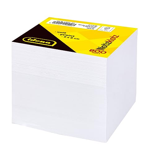 Idena 10446 - Notizklotz geleimt, 9 x 9 x 9 cm, 80 g/m², ca. 800 Blatt, weiß, Nachfüllpack für Zettelbox Idena 10446 - Notizklotz geleimt, 9 x 9 x 9 cm, 80 g/m², ca. 800 Blatt, weiß, Nachfüllpack für Zettelbox von Idena
