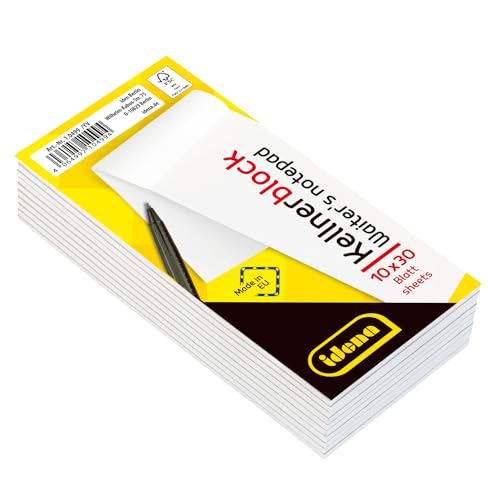 Idena 10499 - 10er Set Kellnerblöcke, 7 x 14,8 cm, je 30 Blatt, blanko Idena 10499 - 10er Set Kellnerblöcke, 7 x 14,8 cm, je 30 Blatt, blanko von Idena