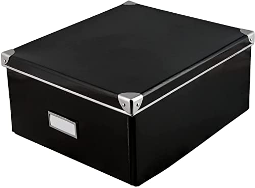Idena 10520-3x Aufbewahrungsbox aus festem Karton, Deckel mit verstärkten Kanten aus Metall, Allzweck-Box in Schwarz inklusive Beschriftungsfeld, für Ordnung im Haushalt, Büro und Arbeitszimmer Idena 10520-3x Aufbewahrungsbox aus festem Karton, Deckel mit verstärkten Kanten aus Metall, Allzweck-Box in Schwarz inklusive Beschriftungsfeld, für Ordnung im Haushalt, Büro und Arbeitszimmer von Idena