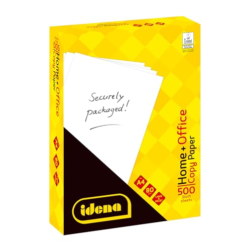 Idena 10548 - Idena Kopierpapier DIN A4, 500 Blatt, weiß, 80g/m², EU-Ecolabel, geeignet für Laser & Inkjet, mit reißfester Folienschutzverpackung von Idena