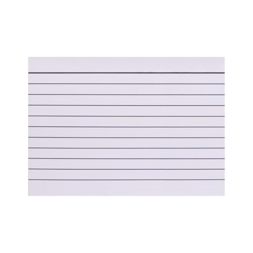 Idena 11185 - Karteikarten DIN A6, 100 Stück liniert, Lernkarten aus 180 g/m² FSC-Mix Papier in Weiß, für Schule und Büro von Idena