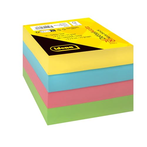 Idena 11198 - Zettelklotz, 9 x 9 cm, 700 Stück lose, Zettelblock aus 75 g/m² FSC-Mix Papier in 4 Farben, Zettelkastenersatzeinlage Idena 11198 - Zettelklotz, 9 x 9 cm, 700 Stück lose, Zettelblock aus 75 g/m² FSC-Mix Papier in 4 Farben, Zettelkastenersatzeinlage von Idena