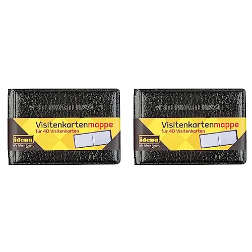 Idena 11339 - Visitenkartenmappe, für 40 Karten, 10x7 cm, 1 Stück (Packung mit 2) von Idena