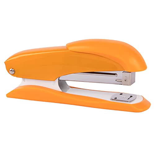 Idena 11549 - Heftgerät 13 cm, inklusive 50 Heftklammern 24/6, orange, für 20 Blatt, 1 Stück von Idena