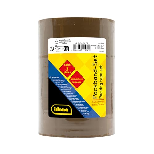 Idena 11556 - Paketklebeband braun, 3 Rollen Paketband je 5 cm x 66 m, geräuscharmes Klebeband für Umzug und Versand Idena 11556 - Paketklebeband braun, 3 Rollen Paketband je 5 cm x 66 m, geräuscharmes Klebeband für Umzug und Versand von Idena