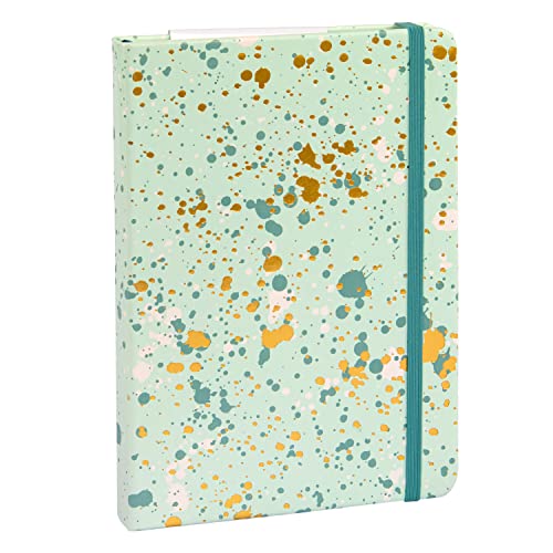 Idena 12251 - Notizbuch Sparkle Mint, kariert, 14 x 20 cm, 192 Seiten, 100 g/m², mit Froschtasche, Leseband und Gummiverschluss, 1 Stück von Idena