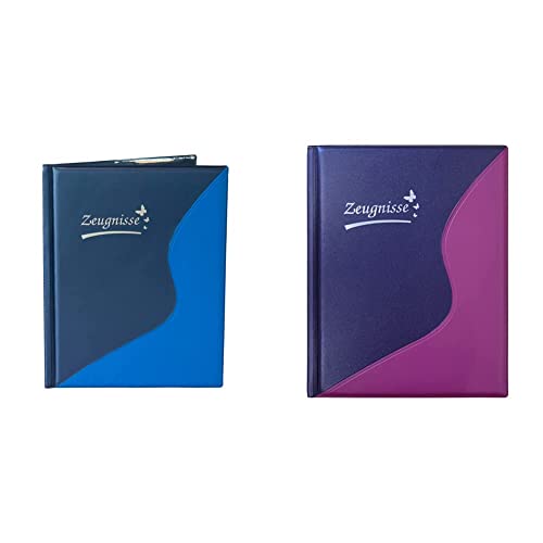 Idena 20103 - Zeugnismappe DIN A4, 12 Hüllen, dokumentenecht, blau, Dokumentenmappe, 1 Stück & 20102 - Zeugnismappe DIN A4, 12 Hüllen, dokumentenecht, violett, Dokumentenmappe, 1 Stück Idena 20103 - Zeugnismappe DIN A4, 12 Hüllen, dokumentenecht, blau, Dokumentenmappe, 1 Stück & 20102 - Zeugnismappe DIN A4, 12 Hüllen, dokumentenecht, violett, Dokumentenmappe, 1 Stück von Idena