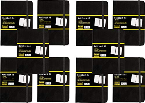 Idena 209285 - Notizbuch DIN A6, 192 Seiten, 80 g/m², liniert, schwarz (10, A6 Liniert) von Idena