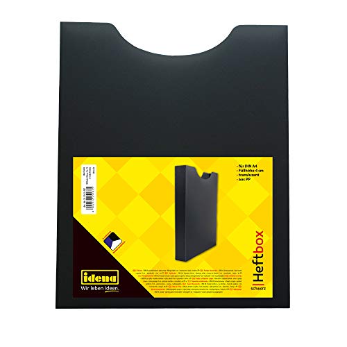 Idena 225163 - Heftbox für DIN A4, Hochformat, aus PP, Füllhöhe 4 cm, schwarz, 1 Stück von Idena