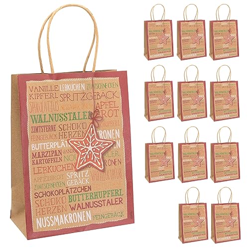Idena 30333-12 - Geschenktüten Lebkuchenstern, 12 Stück, 15 x 20 x7 cm, Papiertüten, Geschenktaschen, Weihnachtstüten Idena 30333-12 - Geschenktüten Lebkuchenstern, 12 Stück, 15 x 20 x7 cm, Papiertüten, Geschenktaschen, Weihnachtstüten von Idena