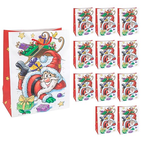 Idena 30344-12 - Geschenktüten Santa, 12 Stück, 18 x 23 x 10 cm, Papiertüten, Geschenktaschen, Weihnachtstüten Idena 30344-12 - Geschenktüten Santa, 12 Stück, 18 x 23 x 10 cm, Papiertüten, Geschenktaschen, Weihnachtstüten von Idena