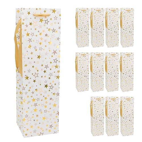 Idena 30357-10 - Flaschentaschen Sterne, 12 Stück, 12 x 39 x 10 cm, Papiertüten, Geschenktaschen, Weihnachtstüten Idena 30357-10 - Flaschentaschen Sterne, 12 Stück, 12 x 39 x 10 cm, Papiertüten, Geschenktaschen, Weihnachtstüten von Idena