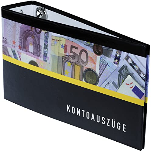 Idena 303598 - Kontoauszugordner DIN lang, mit Aufdruck, 5,5 cm Rückenbreite, Bankordner, Ringordner für Kontoauszüge von Idena