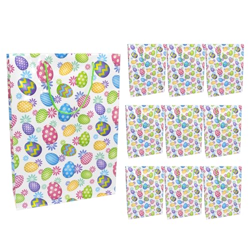 Idena 30390-10 - Geschenktüten, 10 Stück, Geschenktaschen in der Größe 25 x 8 x 34,5 cm, Papiertüten mit bunten Ostereiern und Blumen Idena 30390-10 - Geschenktüten, 10 Stück, Geschenktaschen in der Größe 25 x 8 x 34,5 cm, Papiertüten mit bunten Ostereiern und Blumen von Idena