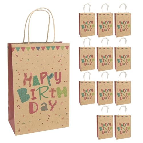 Idena 30396-12 - Geschenktüten Happy Birthday, 12 Stück, Geschenktaschen in der Größe 18 x 10 x 27 cm, Papiertüten zum Geburtstag Idena 30396-12 - Geschenktüten Happy Birthday, 12 Stück, Geschenktaschen in der Größe 18 x 10 x 27 cm, Papiertüten zum Geburtstag von Idena