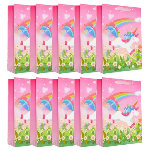 Idena 30482 -10 - Geschenktüten Einhorn, 10 Stück, Geschenktasche in der Größe 25 x 34 x 9 cm, Papiertüten in Pink mit einem Einhorn Idena 30482 -10 - Geschenktüten Einhorn, 10 Stück, Geschenktasche in der Größe 25 x 34 x 9 cm, Papiertüten in Pink mit einem Einhorn von Idena
