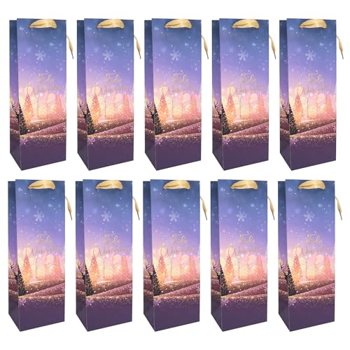 Idena 30493 -10 - Flaschentaschen Frohe Weihnachten, 10 Stück, Geschenktaschen in der Größe 12 x 36 x 9 cm, Papiertüten für Weihnachten Idena 30493 -10 - Flaschentaschen Frohe Weihnachten, 10 Stück, Geschenktaschen in der Größe 12 x 36 x 9 cm, Papiertüten für Weihnachten von Idena