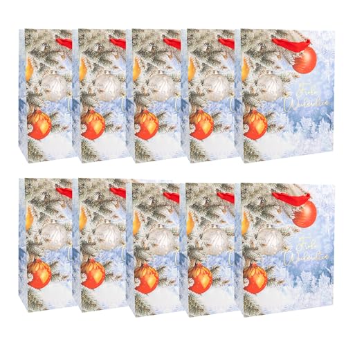 Idena 30499 -10 - Geschenktüten Weiße Weihnachten, 10 Stück, Geschenktaschen in der Größe 18 x 23 x 8 cm, Papiertüten für Weihnachten Idena 30499 -10 - Geschenktüten Weiße Weihnachten, 10 Stück, Geschenktaschen in der Größe 18 x 23 x 8 cm, Papiertüten für Weihnachten von Idena
