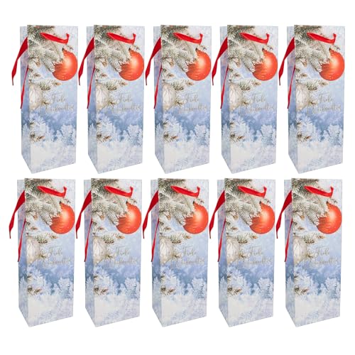 Idena 30501 -10 - Flaschentaschen Weiße Weihnachten, 10 Stück, Geschenktaschen in der Größe 12 x 36 x 9 cm, Papiertüten für Weihnachten Idena 30501 -10 - Flaschentaschen Weiße Weihnachten, 10 Stück, Geschenktaschen in der Größe 12 x 36 x 9 cm, Papiertüten für Weihnachten von Idena