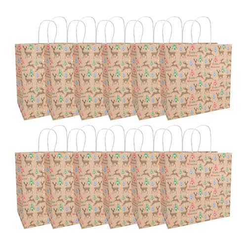 Idena 30503-12 - Geschenktüten Frohe Weihnachten, 12 Stück, Geschenktaschen in der Größe 28 x 28 x 15 cm, Papiertüten für Weihnachten Idena 30503-12 - Geschenktüten Frohe Weihnachten, 12 Stück, Geschenktaschen in der Größe 28 x 28 x 15 cm, Papiertüten für Weihnachten von Idena