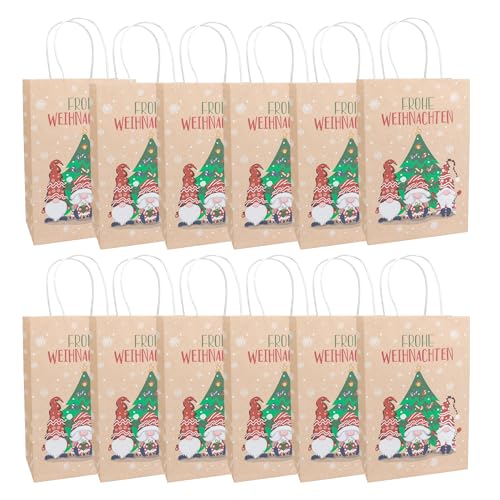 Idena 30513-12 - Geschenktüten Frohe Weihnachten, 12 Stück, Geschenktaschen in der Größe 18 x 27 cm, Papiertüten Weihnachten, Wichtel mit Weihnachtsbaum Idena 30513-12 - Geschenktüten Frohe Weihnachten, 12 Stück, Geschenktaschen in der Größe 18 x 27 cm, Papiertüten Weihnachten, Wichtel mit Weihnachtsbaum von Idena