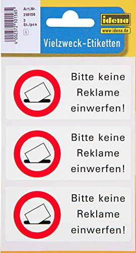 Idena 310156 Hinweis-Etiketten, 1 Bogen, keine Werbung Idena 310156 Hinweis-Etiketten, 1 Bogen, keine Werbung von Idena