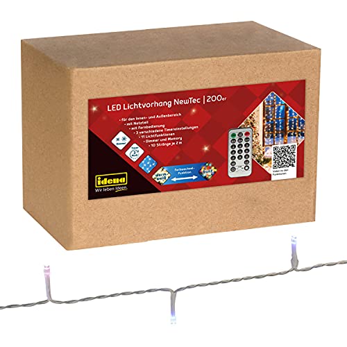 Idena 200er LED Lichtvorhang NewTec warmweiß/bunt mit Fernbedienung und Timer Idena 200er LED Lichtvorhang NewTec warmweiß/bunt mit Fernbedienung und Timer von Idena