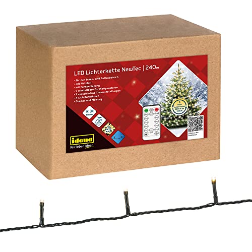 Idena 31338 - LED Lichter-Kette NewTec mit 240 LED, 5 Farbtemperaturen, 4 Licht-, 4 Dimmer- und Memoryfunktionen und 3 Timereinstellungen, als Deko für Fenster, Wände und zu Weihnachten Idena 31338 - LED Lichter-Kette NewTec mit 240 LED, 5 Farbtemperaturen, 4 Licht-, 4 Dimmer- und Memoryfunktionen und 3 Timereinstellungen, als Deko für Fenster, Wände und zu Weihnachten von Idena