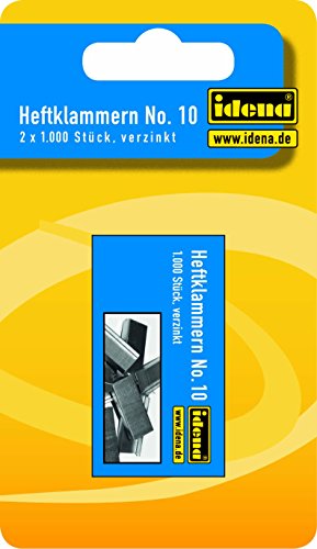 Idena 332017 Heftklammern, Nr. 10, 2 x 1000 Stück, verzinkt Idena 332017 Heftklammern, Nr. 10, 2 x 1000 Stück, verzinkt von Idena