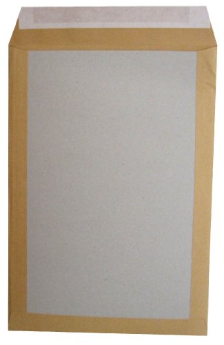 Idena 346018 - Versandtasche B4 mit Papprücken, 100 Stück, 130 Gramm, haftklebend, ohne Fenster, braun von Idena