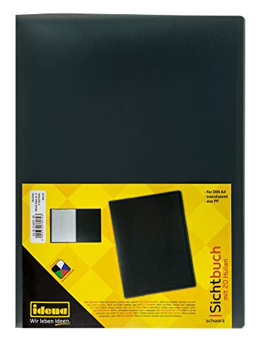 Idena 376079 - Sichtbuch für DIN A4, 20 Hüllen, schwarz von Idena