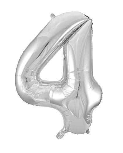 Idena 38229 - Folienballon Zahl, Größe ca. 76 x 100 cm, Silber, ungefüllt, für Helium und Luft geeignet, Zahlenballon, Lebensjahr, Jubiläum, Geburtstag, Geschenk, Dekoration, Party Idena 38229 - Folienballon Zahl, Größe ca. 76 x 100 cm, Silber, ungefüllt, für Helium und Luft geeignet, Zahlenballon, Lebensjahr, Jubiläum, Geburtstag, Geschenk, Dekoration, Party von Idena