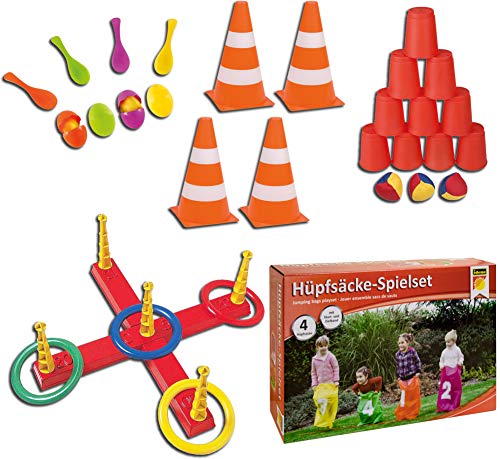 Idena 40416 Ballwurfspiel mit 10 Bechern und 3 Bällen, bunt (Bunt, Komplett-Set 5tlg.) von Idena