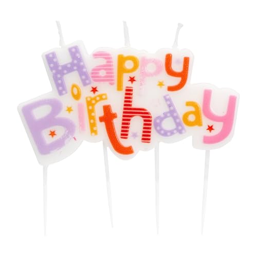 Idena 50093 - Partykerze Happy Birthday in Rosa und Lila, Geburtstagskerze aus Paraffinwachs, lebensmittelecht, Größe Motiv ca. 8,5 x 4,5 x 0,8 cm, Länge Spieß ca. 3,5 cm Idena 50093 - Partykerze Happy Birthday in Rosa und Lila, Geburtstagskerze aus Paraffinwachs, lebensmittelecht, Größe Motiv ca. 8,5 x 4,5 x 0,8 cm, Länge Spieß ca. 3,5 cm von Idena