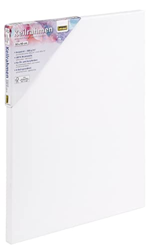 Idena 60004 - Keilrahmen mit Leinwand aus 100% Baumwolle, Grammatur 380 g/m², für Öl- und Acrylfarben, ca. 30 x 40 cm groß, weiß Idena 60004 - Keilrahmen mit Leinwand aus 100% Baumwolle, Grammatur 380 g/m², für Öl- und Acrylfarben, ca. 30 x 40 cm groß, weiß von Idena